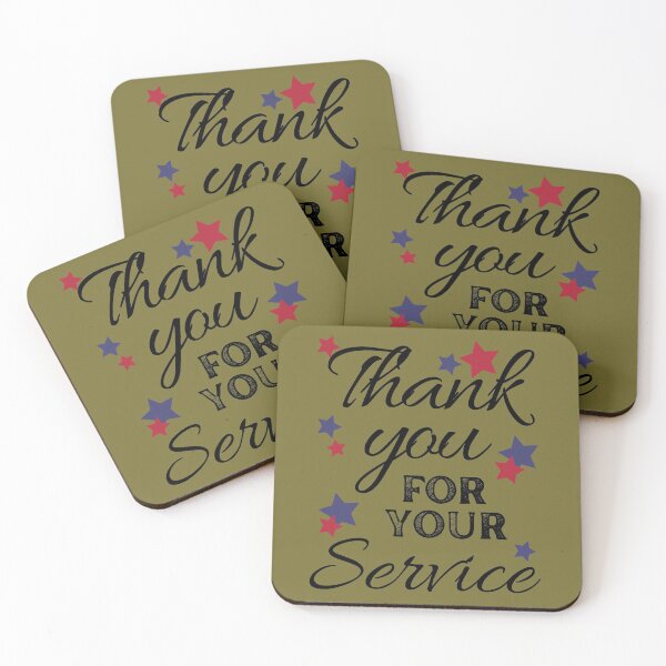 Item preview, Thank You for Your Service - Red & Blue Stars - Camo Green Original by Boo-da-chay designed and sold by Boo-da-chay.