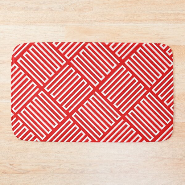 Item preview, Angled Checkerboard Line Pattern in White on Red designed and sold by Neil Feigeles.