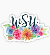 FLORAL WSU Sticker