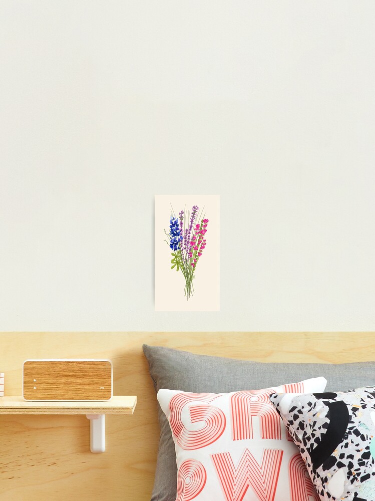 Thumbnail 1 of 3, Photographic Print, subtle bi pride flowers designed and sold by LittleFinds.