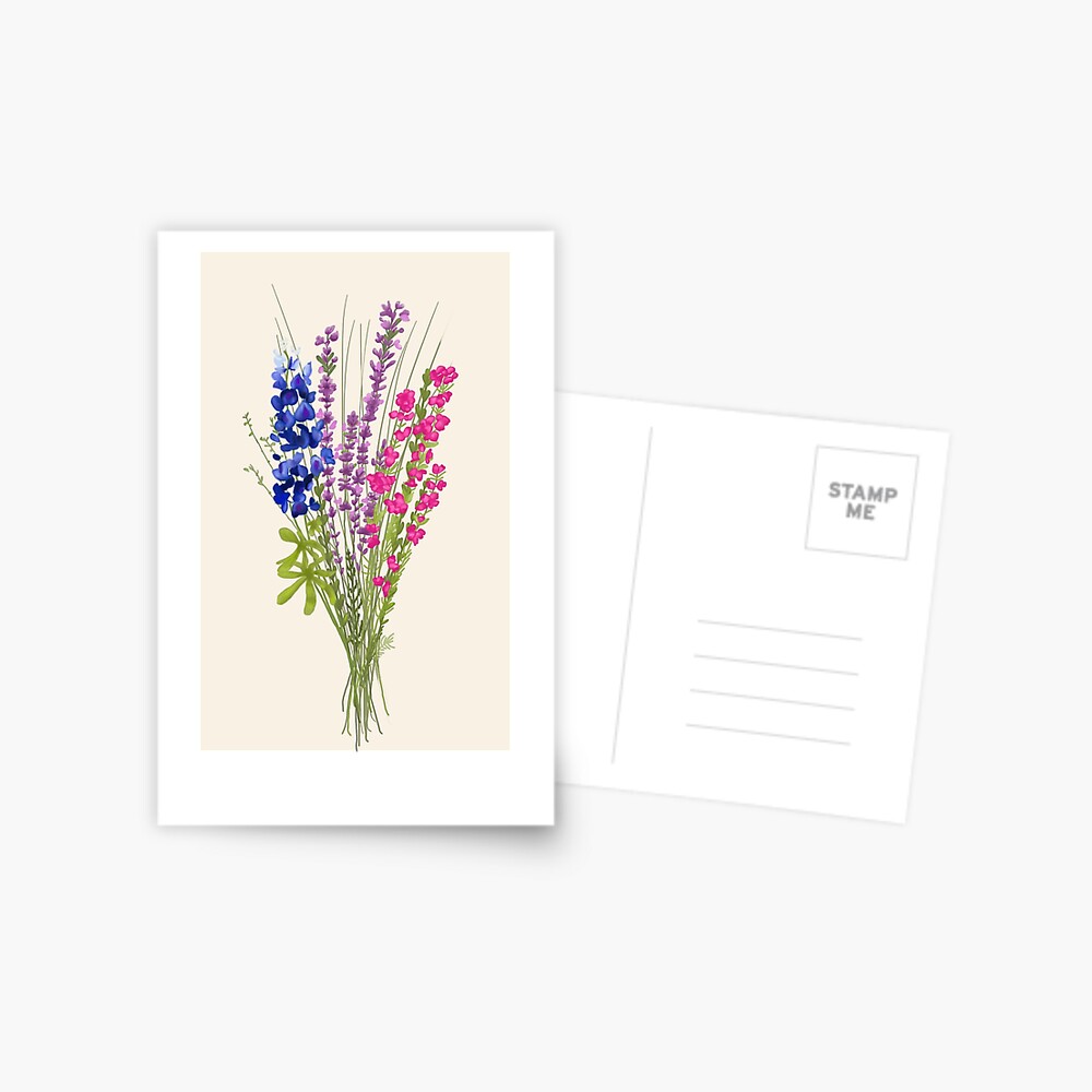 subtle bi pride flowers Postcard