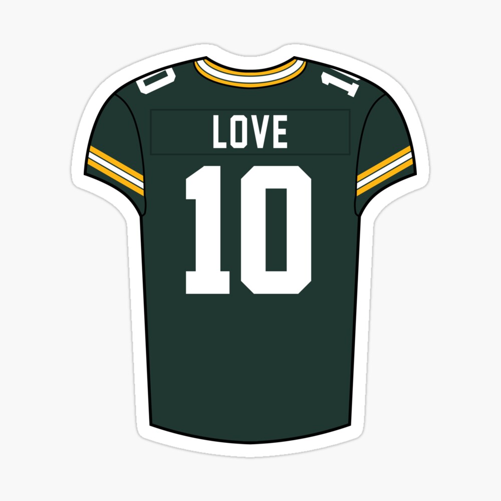 Jordan Love Home Jersey Sticker for Sale by designsheaven