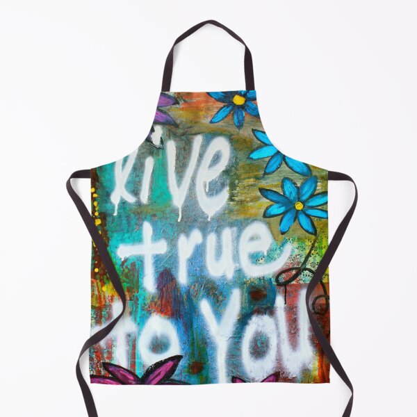 Item preview, LIVE TRUE TO YOU, Inspirational, Blue Flowers, Purple Flower, Expressive, Sayings designed and sold by KATHLEEN TENNANT ART.