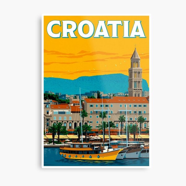 CROATIA : Vintage Travel Advertising Print Metal Print