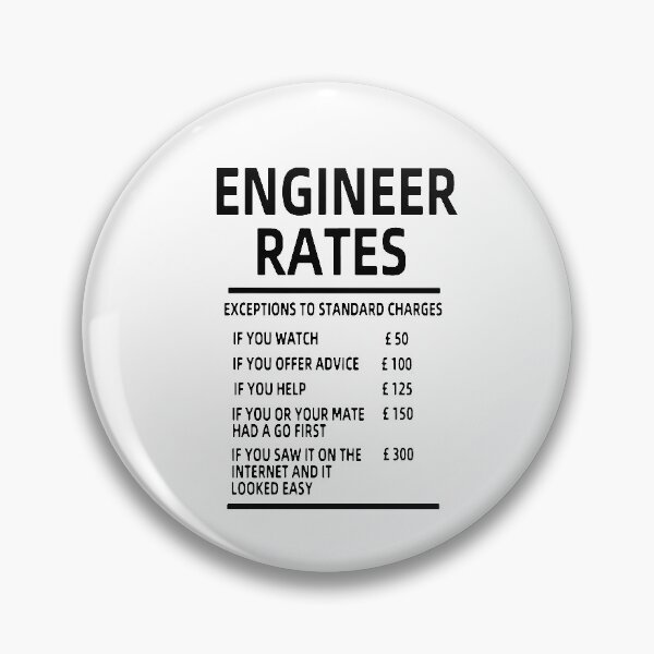 Item preview, Funny Engineer Hourly Rate List Per Hour Art Design Happy Apparel Essential Inspiration Joy Mood Funny designed and sold by DesignByHeartUK.