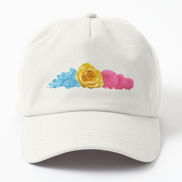 subtle pan pride flowers Dad Hat