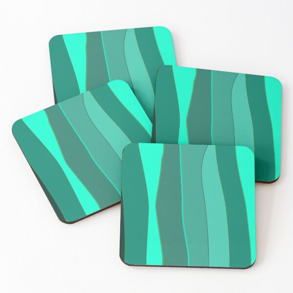 Item preview, Abstract art. Green wide wavy vertical stripes.  designed and sold by Verle-art.