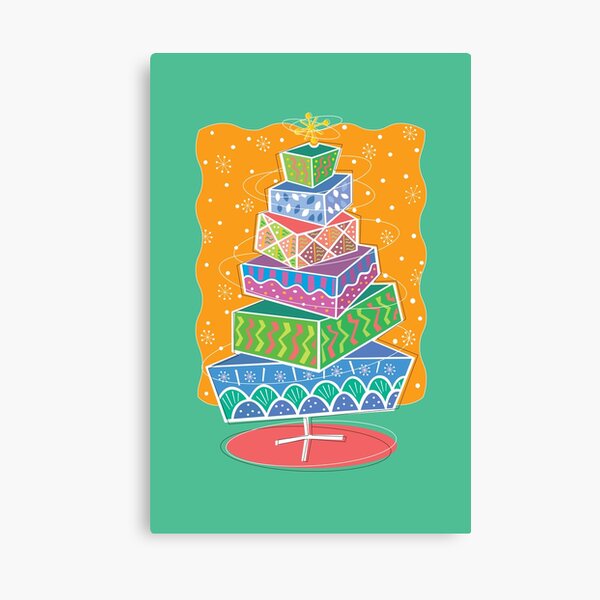 Mid-Century Retro Christmas Tree Canvas Print
