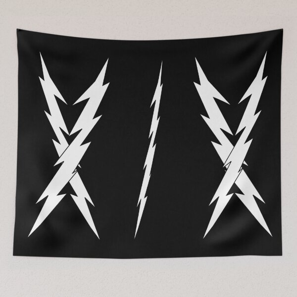 Item preview, White lightning rods. Crossed lightning rods white on black. designed and sold by Verle-art.