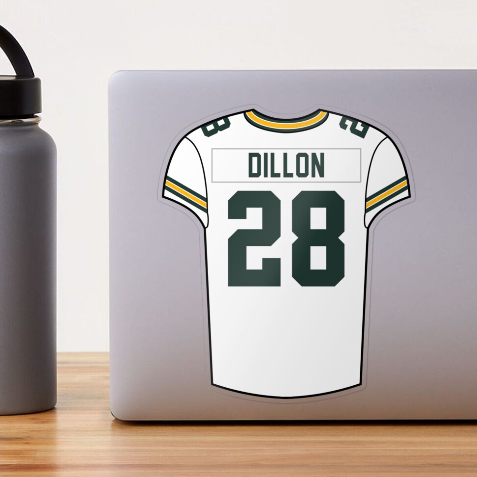 AJ Dillon Away Jersey Sticker for Sale by designsheaven