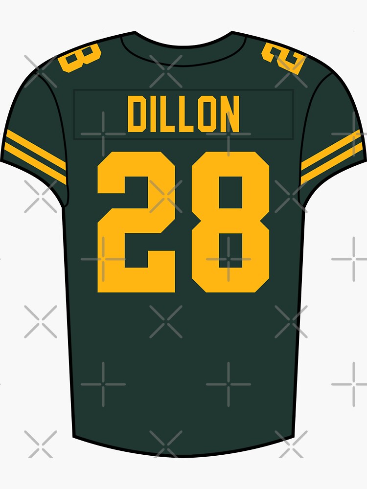 AJ Dillon Away Jersey Sticker for Sale by designsheaven