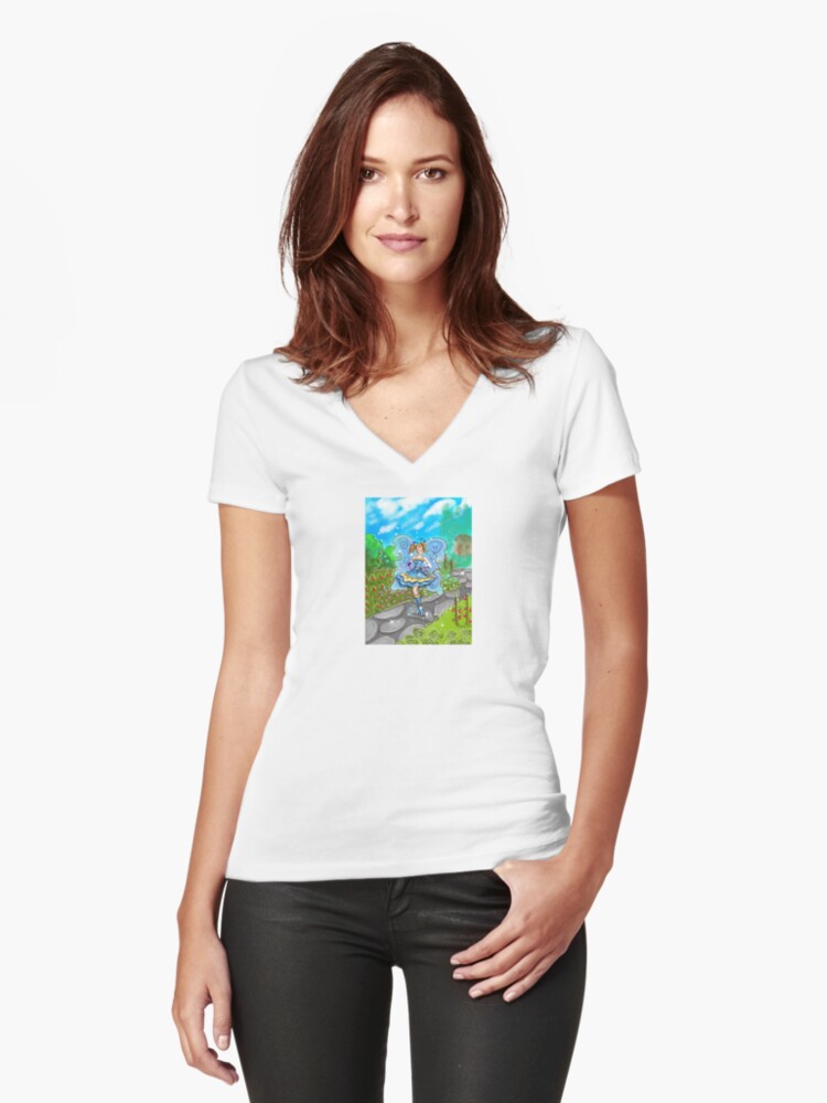 Thumbnail 1 of 3, Fitted V-Neck T-Shirt, Stella The Starter Kit Fairy™ designed and sold by TeelieTurner.