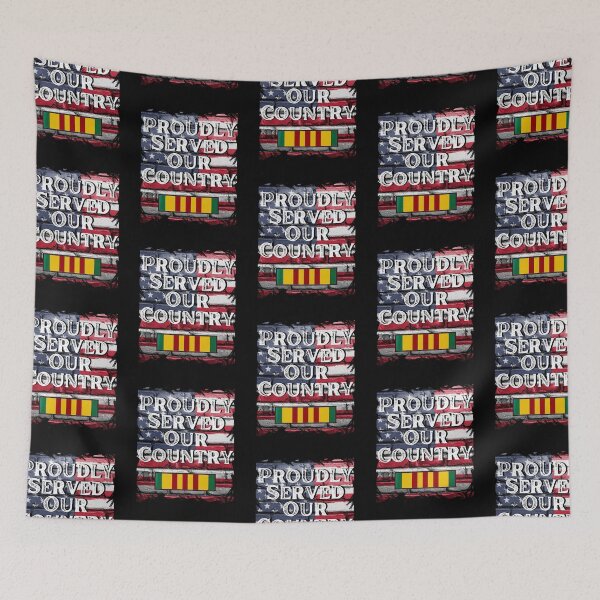 Item preview, Proudly Served Our Country - Vietnam Veteran - American Flag - Original by Boo-da-chay designed and sold by Boo-da-chay.
