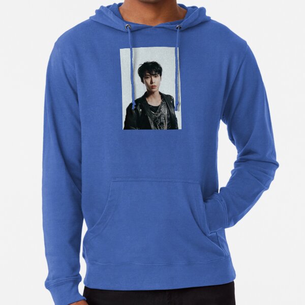 Doyoung blue champion hoodie cheap