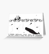 Moby Dick Black and White Illustrated Quote Greeting Card