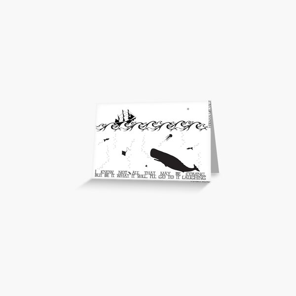 Moby Dick Black and White Illustrated Quote Greeting Card