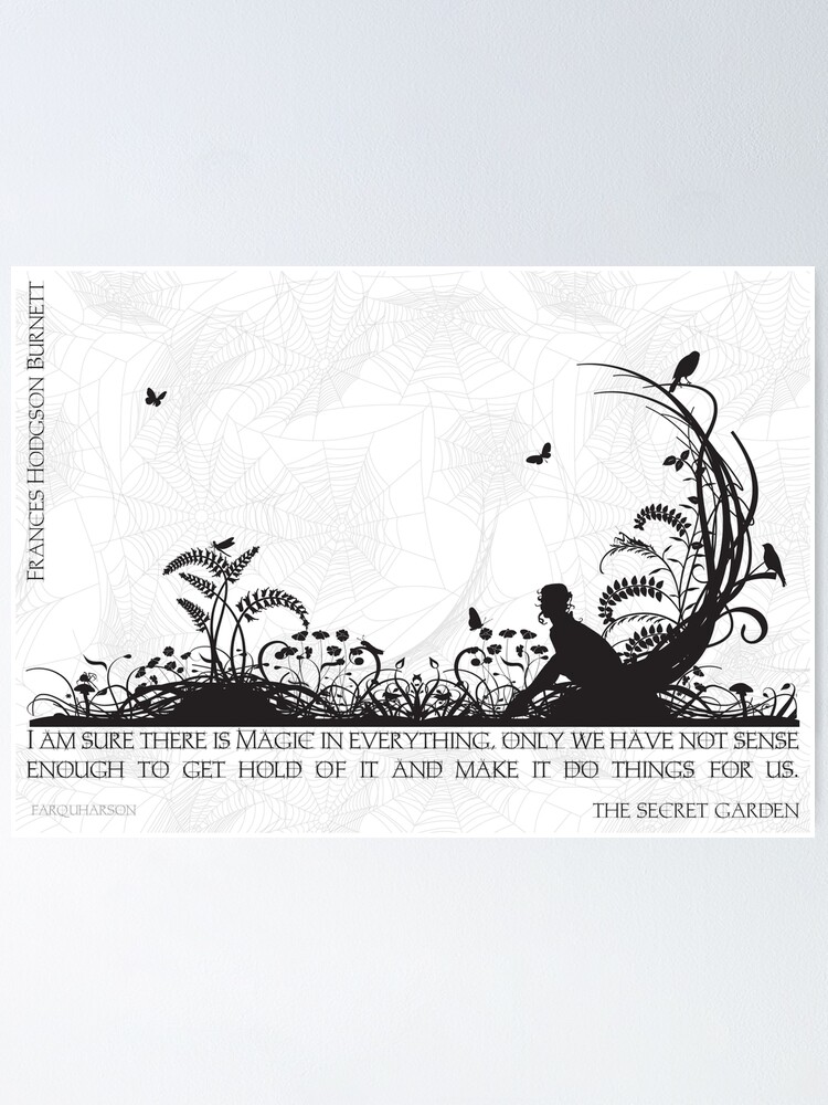 Secret Garden Black And White Illustrated Quote Poster By