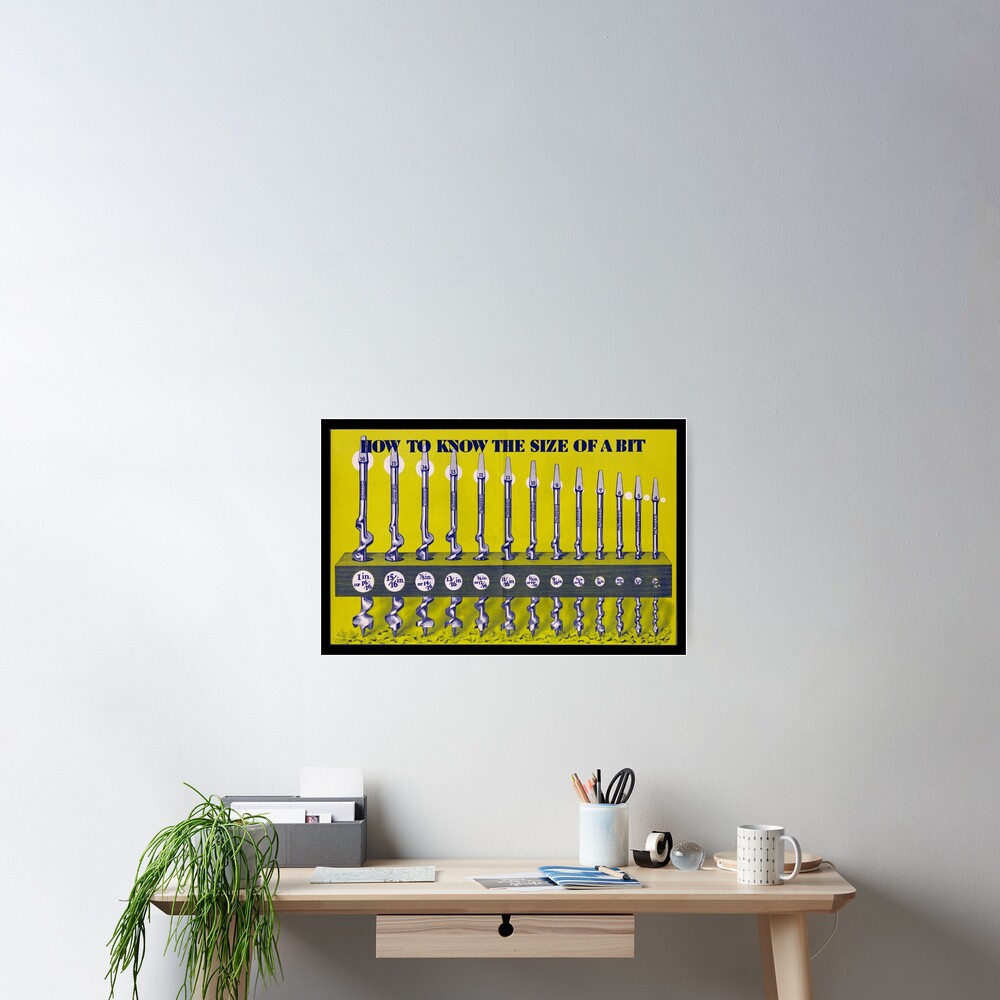 "Irwin Auger Bit Size Chart" Poster for Sale by toolemera Redbubble
