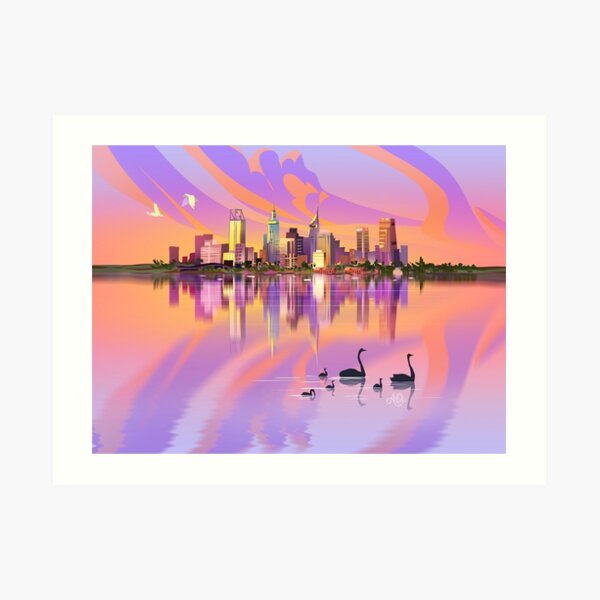 "Perth City" Art Print for Sale by AnqiArt Redbubble