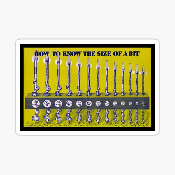 Irwin Auger Bit Size Chart Sticker