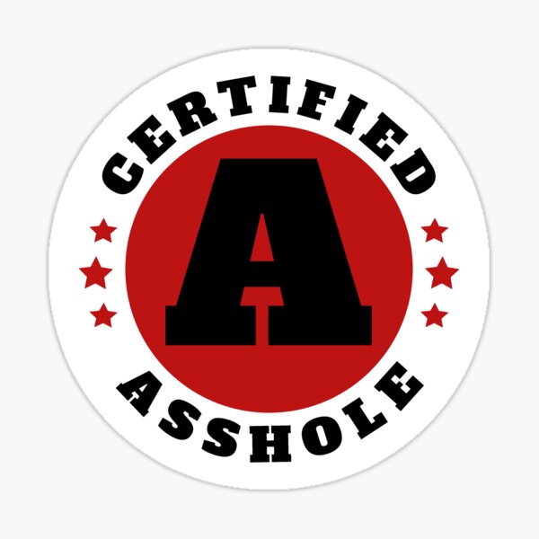 Aperçu de l'œuvre Autocollant de casque de trou du cul certifié créée et vendue par JasKei-Designs.