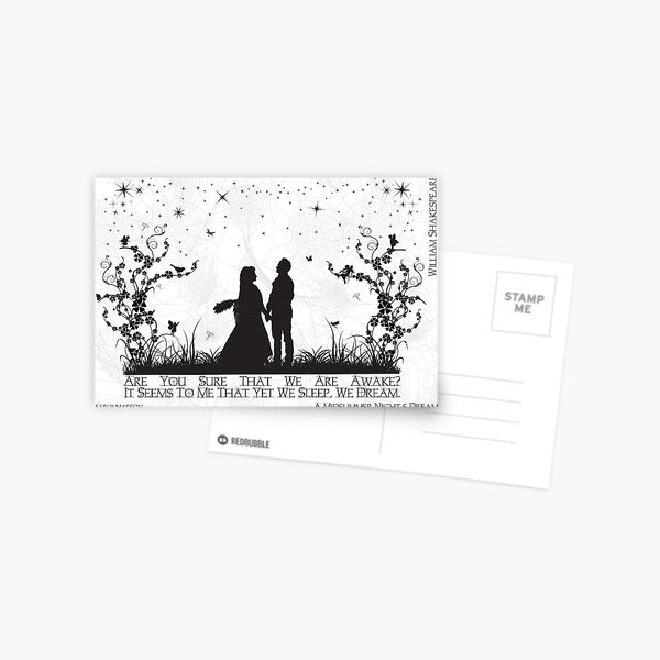 Soñamos."
Basado en el sueño de una noche de verano de William Shakespeare Postal
