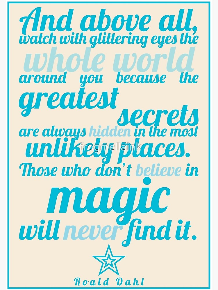 Roald Dahl / The Minpins Quote by frogmellaink