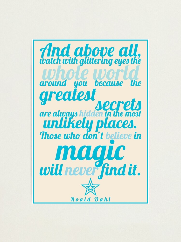 Alternate view of Roald Dahl / The Minpins Quote Photographic Print
