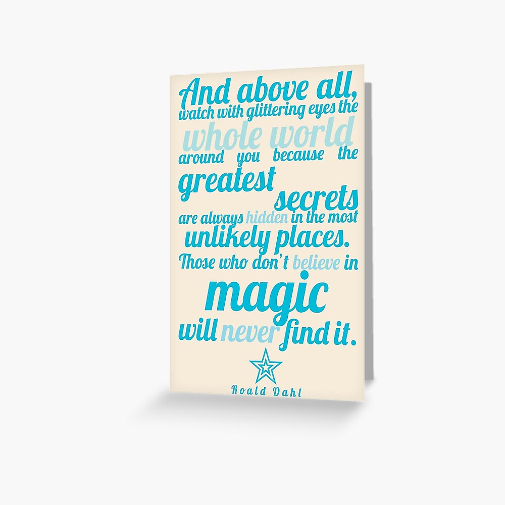 Roald Dahl / The Minpins Quote Greeting Card