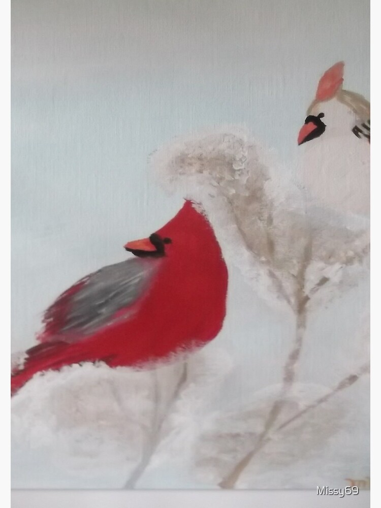 Winter Cardinals Painting by Missy69