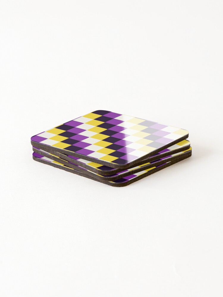 Thumbnail 4 of 5, Coasters (Set of 4), Nonbinary Checker Pattern designed and sold by Aroaes.