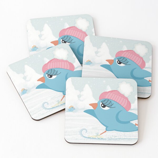 Item preview, Wonderful, funny wintermood in this cute Christmas greeting with birds scating on the ice designed and sold by marina63.