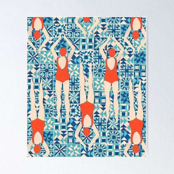 Item preview, Vintage Swimming Art designed and sold by SiouxLove.
