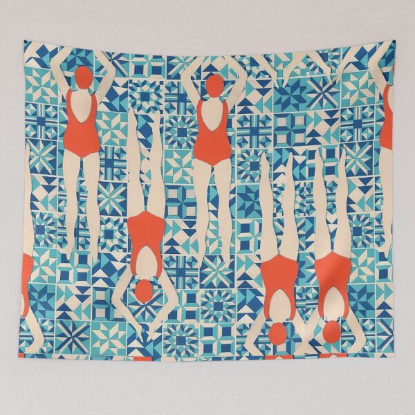Item preview, Vintage Swimming Art designed and sold by SiouxLove.
