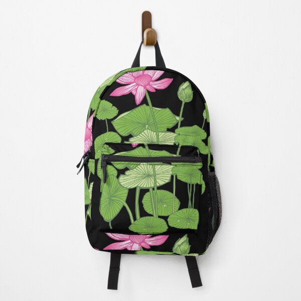 Item preview, Vector pink lotus tropical flowers and green leaf water lily illustration designed and sold by jamiesoondesign.