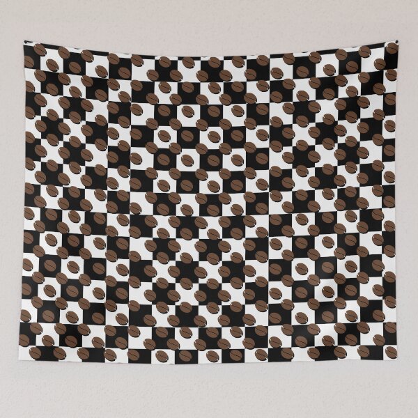 Item preview, coffee bean checkered and comicbook style typography designed and sold by Fashionmonger.