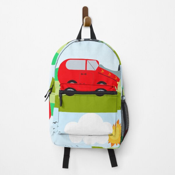 Item preview, Red car passing through the country on a sunny day. designed and sold by Verle-art.