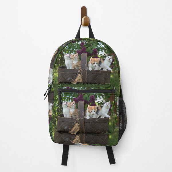 Item preview, Super cute kitty cats in a floral basket are saying hey to you! designed and sold by urban-color.