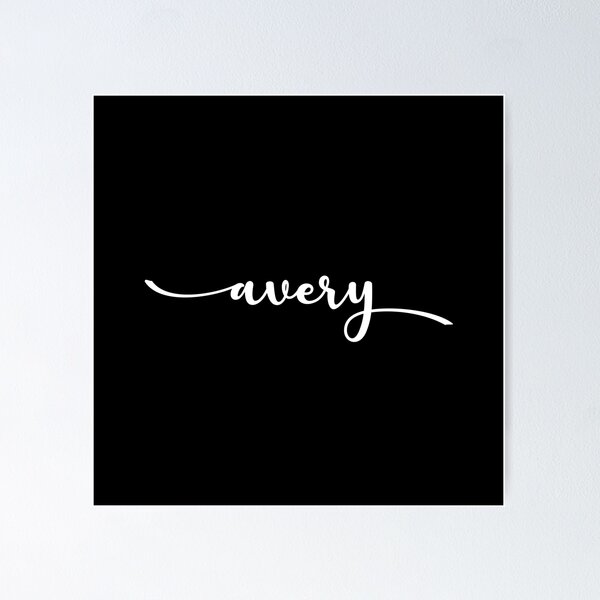 Avery-Female Name Cursive Calligraphy Phrase on White Background Stock  Vector