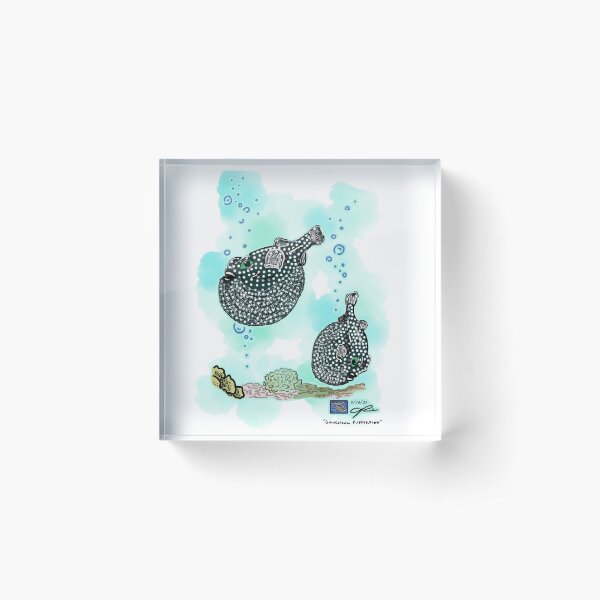 Pufferfish Party Acrylic Block