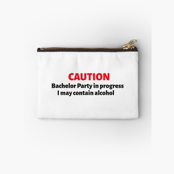 Item preview, Caution Bachelor Party In Progress I May Contain Alcohol (black) designed and sold by Allyoudois.