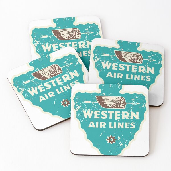 Item preview, Western Airlines Vintage Label_Blue designed and sold by BUNNYROBBER.