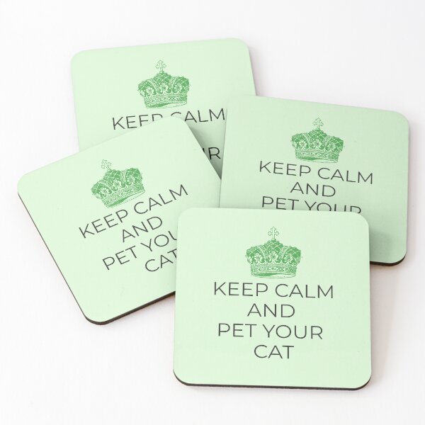 Item preview, Keep Calm and Pet Your Cat - Green crown designed and sold by hardscuffle.