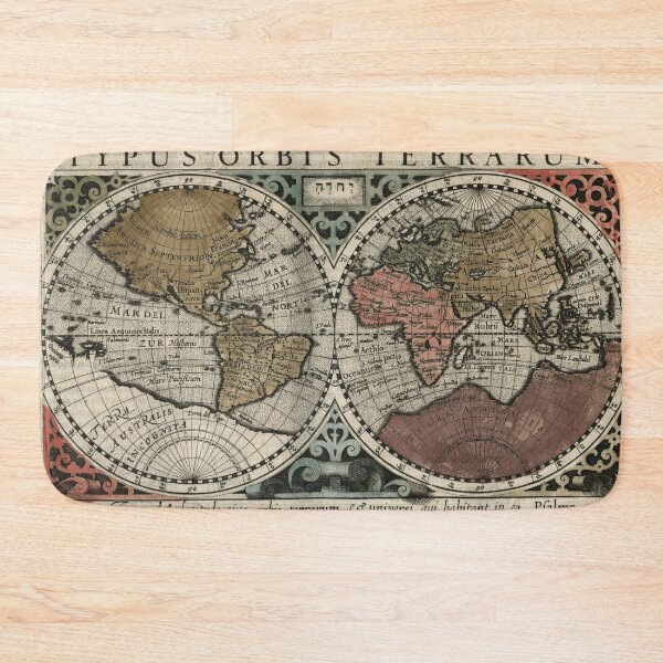 Item preview, Double Hemispheres colored map of the world in 1607 designed and sold by ganje.