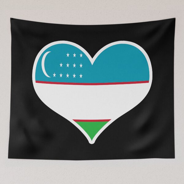 Item preview, Uzbekistan Flag Heart designed and sold by PKHalford.