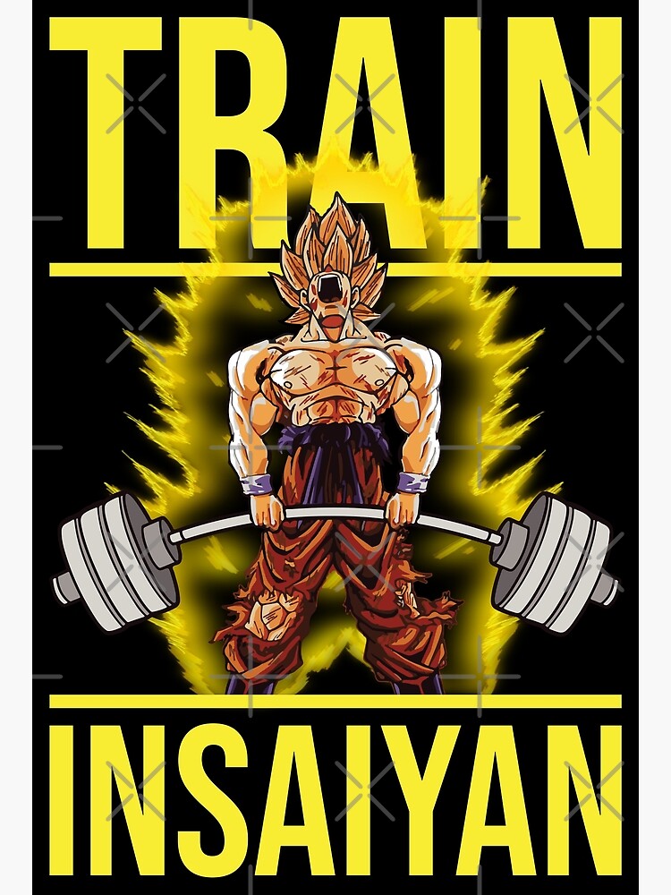 "Train Insane Anime Gym Motivational" Poster for Sale by gohanflex