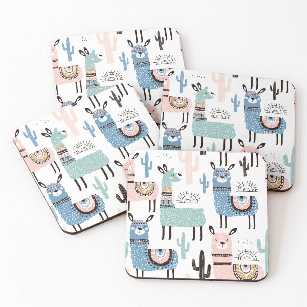Item preview, Cartoon Llama Cactus Hand Drawn Pattern designed and sold by fainaobun.