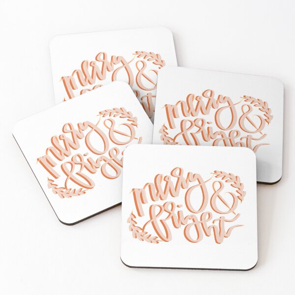 Item preview, merry and bright retro christmas quote designed and sold by ⋒ andie  noel.