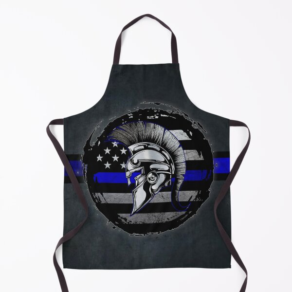 Item preview, Spartan Helmet Thin Blue Line Grunge American Flag Support designed and sold by artistwill.