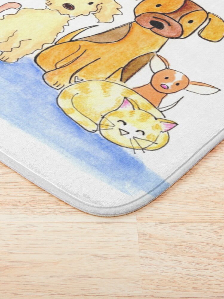 Thumbnail 3 of 6, Bath Mat, Furry Friends designed and sold by MahliAW.